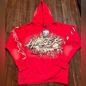 Red Hellstar Records Hoodie Size Large